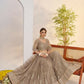 Aastha Fashion Metallic Gray Butterfly Net Tone To Tone Cotton Thread Work And Sequence Work Embroidery Wedding Wear Lehenga Choli