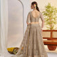 Aastha Fashion Metallic Gray Butterfly Net Tone To Tone Cotton Thread Work And Sequence Work Embroidery Wedding Wear Lehenga Choli