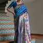Vishnu Weaves Women's Rama Paithani Silk Zari Woven Saree with Blouse - Swadesiicart
