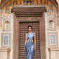 Sky Blue Tom Silk Plain Ready To Wear Saree With Stitched Blouse - Satiksha | Swadesiicart