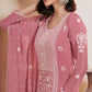Anaita Pink Chinon Embroidered Thread Work Stitched Salwar Suit