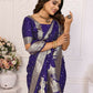 Anaita Navy Blue kochi Silk With Bandhej Weaving Saree With Blouse