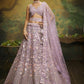 House of Panchhi Mauve Net Multi Sequins with heavy Zarkan embroidery Lehenga choli & Dupatta | Swadesiicart