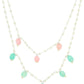 Beaded Green and Pink Motif Necklace - Ruby Raang