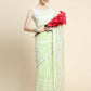 Vamsee Banno Lehriya Pista Green Organza Saree - Swadesiicart