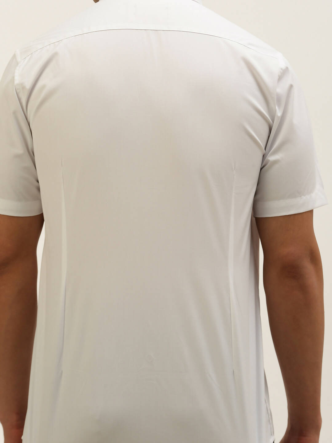Ramraj Cotton Mens Half Sleeve Formal Poly Cotton White Shirt | Swadesiicart