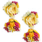 Yellow Pink Beaded Flower Jewellery Set - Ruby Raang - Swadesiicart