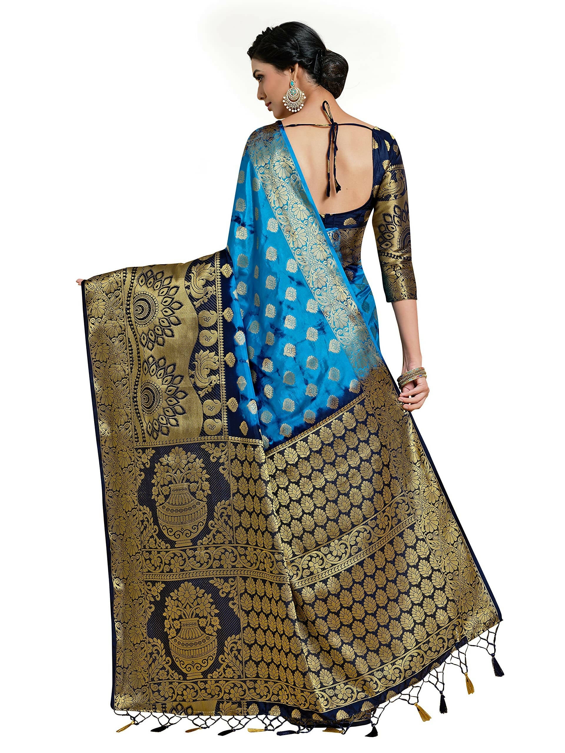 Mimosa Women's Banarasi Art Silk Multicolor Saree | Swadesiicart
