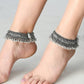 Mominos Fashion Kamal Johar Oxidised Silver Heavy Design Anklets | Swadesiicart