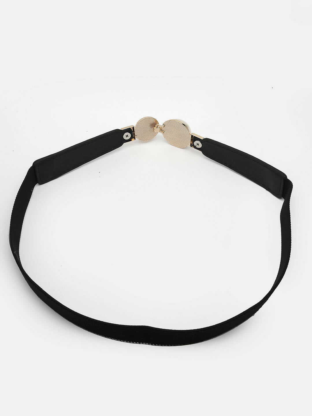 NVR Women Circular Black Stretchable Leather Belt | Swadesiicart