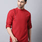 Even Apparels Maroon Pure Cotton Men's Kurta With Side Placket | Swadesiicart
