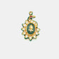 Ruby Raang Gold Polished Green Birdie Kundan Ring | Swadesiicart