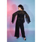 Black Georgette Sequence With Thread Designer Co-Ord Set - Flory - Swadesiicart