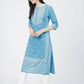 Indian Clothing Cheera Embellished Daily Wear Cotton Blend Kurta - Sky Blue - Cheera