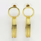NVR Women Golden Linked Round Circle Attached Drop Earrings - Swadesiicart