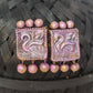 Terracotta Beautiful Swan Studs-Lavender