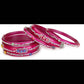 Afast Bridal Wedding & Party Fashionable Colorful Glass Bangle/Kada Set, Pack Of 12 - Red, Pink - Swadesiicart