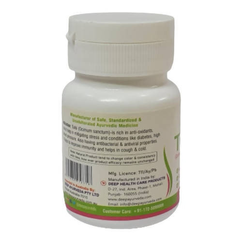 Deep Ayurveda Tulsi 500mg Veg Capsules - Swadesiicart