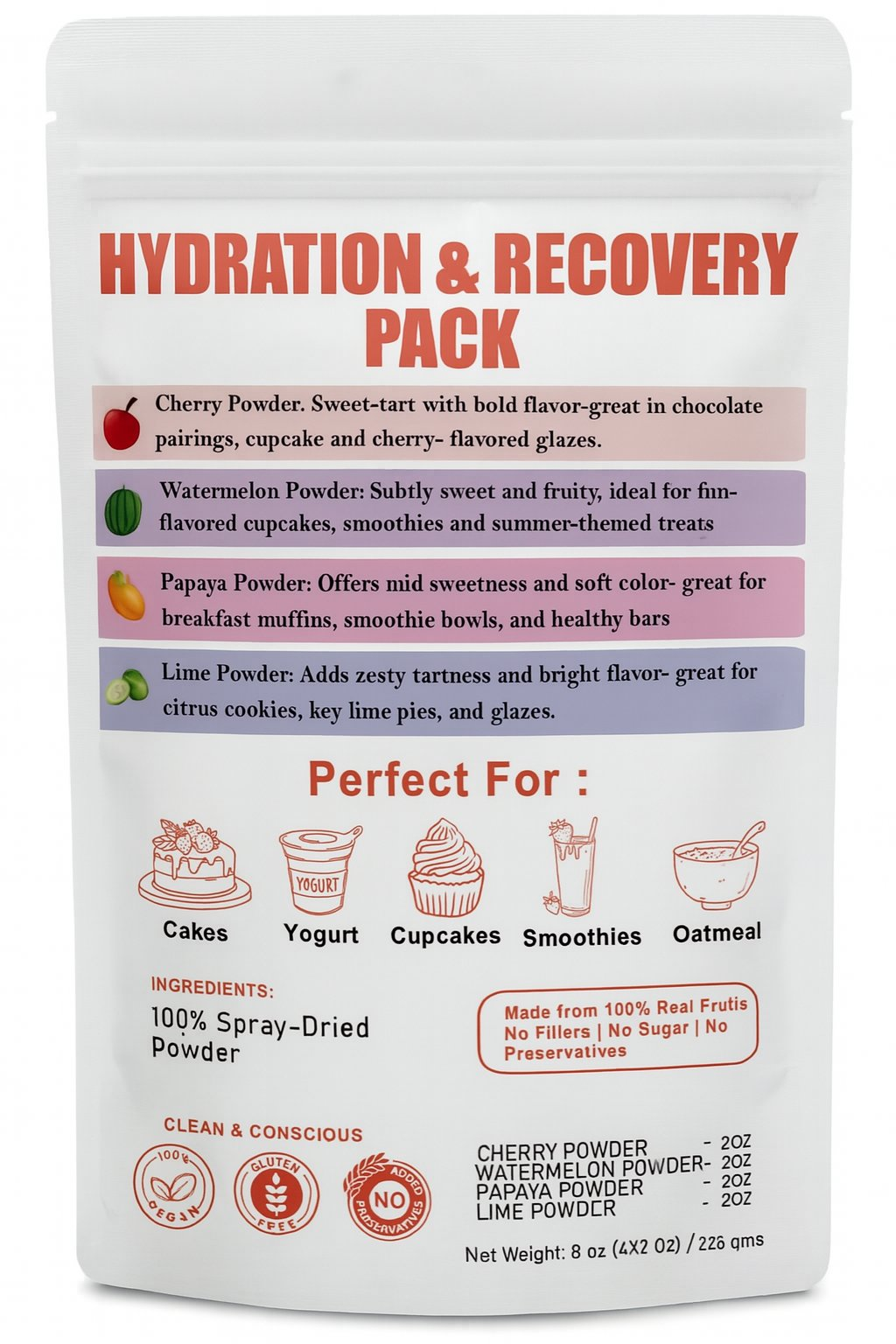 Confect Hydration and Preparation Pack | Fruit Powder Combo