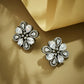 Nuyug 22K Gold-Plated Crystal & Zircon Stone Studded Floral Studs | Swadesiicart