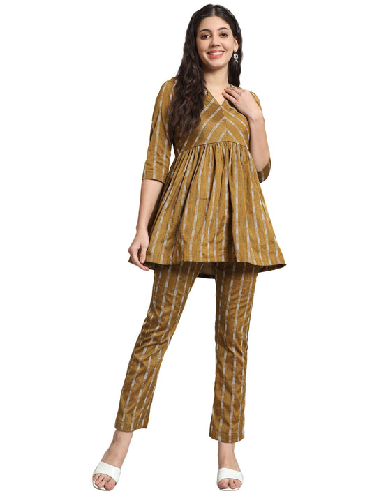 Fab Fashion Mustard Co-Ord Set - Swadesiicart