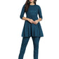 Fab Fashion Peacock Blue Co-Ord Set - Swadesiicart