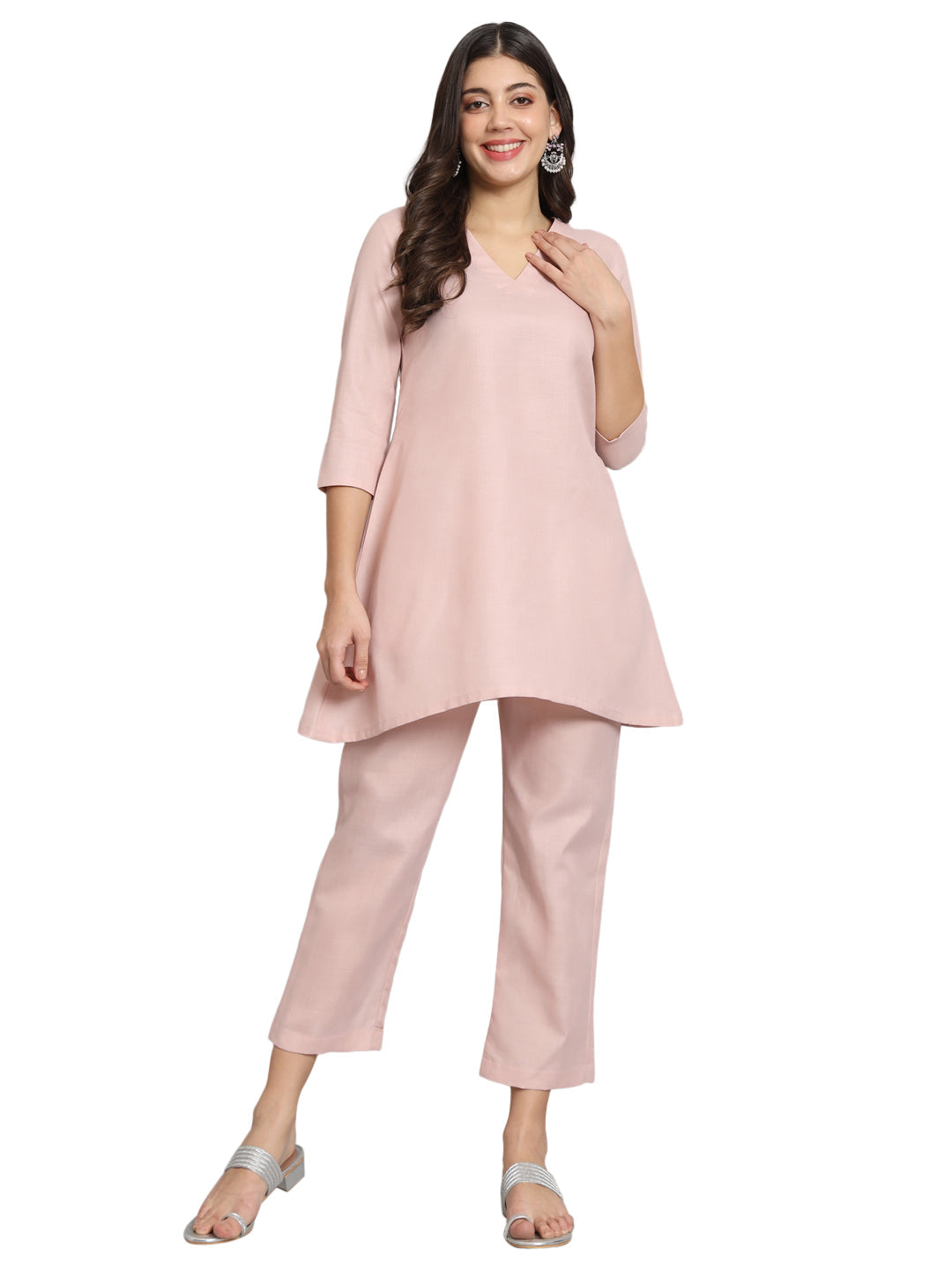 Fab Fashion Rosy Pink Co-Ord Set - Swadesiicart