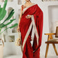 Fab Fashion Red Upara Ready to Wear Saree With Blouse | Swadesiicart