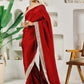 Fab Fashion Red Upara Ready to Wear Saree With Blouse | Swadesiicart