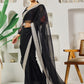 Fab Fashion Black Organza Ready to Wear Saree with Blouse | Swadesiicart