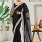 Fab Fashion Black Organza Ready to Wear Saree with Blouse | Swadesiicart