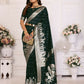 Anaita Dark Green kochi Silk With Bandhej Weaving Saree With Blouse