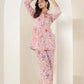 Kaajh Women's Baby Pink Printed Cotton Co-ord Set - Swadesiicart