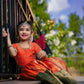 Jyoti Fashion Gorgeous Orange Pure Kota Silk Print with Zari Woven Kids Lehenga Choli Set | Swadesiicart