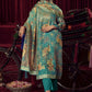 Jyoti Fashion Women's Turquiose Organza Jacquard Woven Kurta with Trouser & Dupatta | Swadesiicart