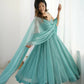 Joban Fashion Sky Kurta Set Silk Sequence Embroidery Work - Swadesiicart