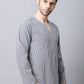 Even Apparels Multi Pure Cotton Round Neck Slit Men's Kurta | Swadesiicart