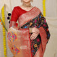 Jyoti Fashion Women's Black Patola Silk Zari Woven Saree with Blouse | Swadesiicart