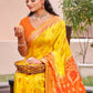 Anaita Yellow Silk Saree With Blouse Piece