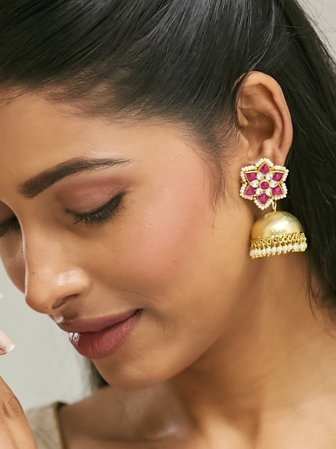 Nuyug 22k Gold-Plated Jhumkas | Swadesiicart