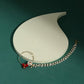 White Red Gold-Polished Kundan-Studded Beaded Nosepin - Ruby Raang | Swadesiicart