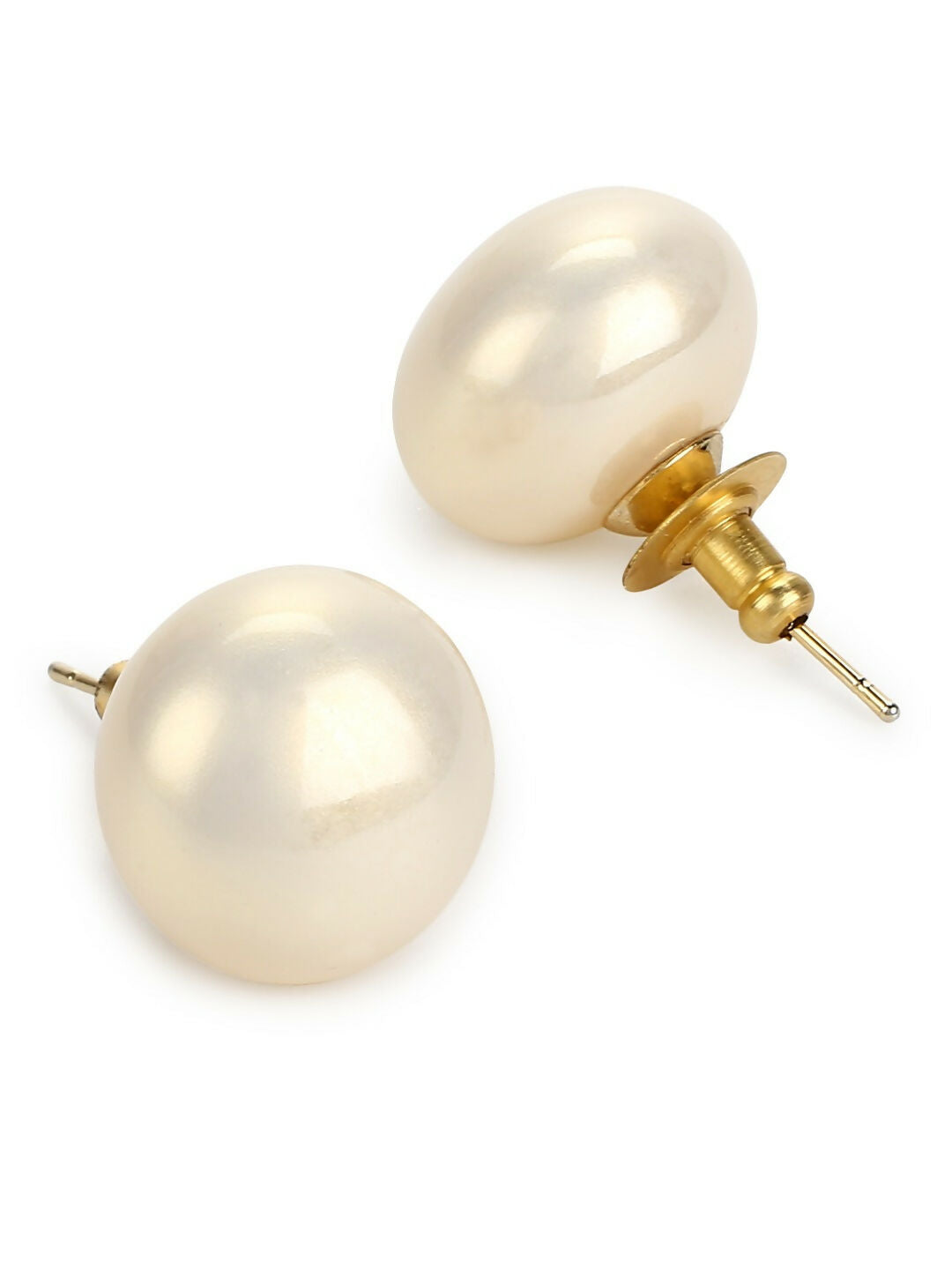 Cream Studs (16mm)- Ruby Raang | Swadesiicart