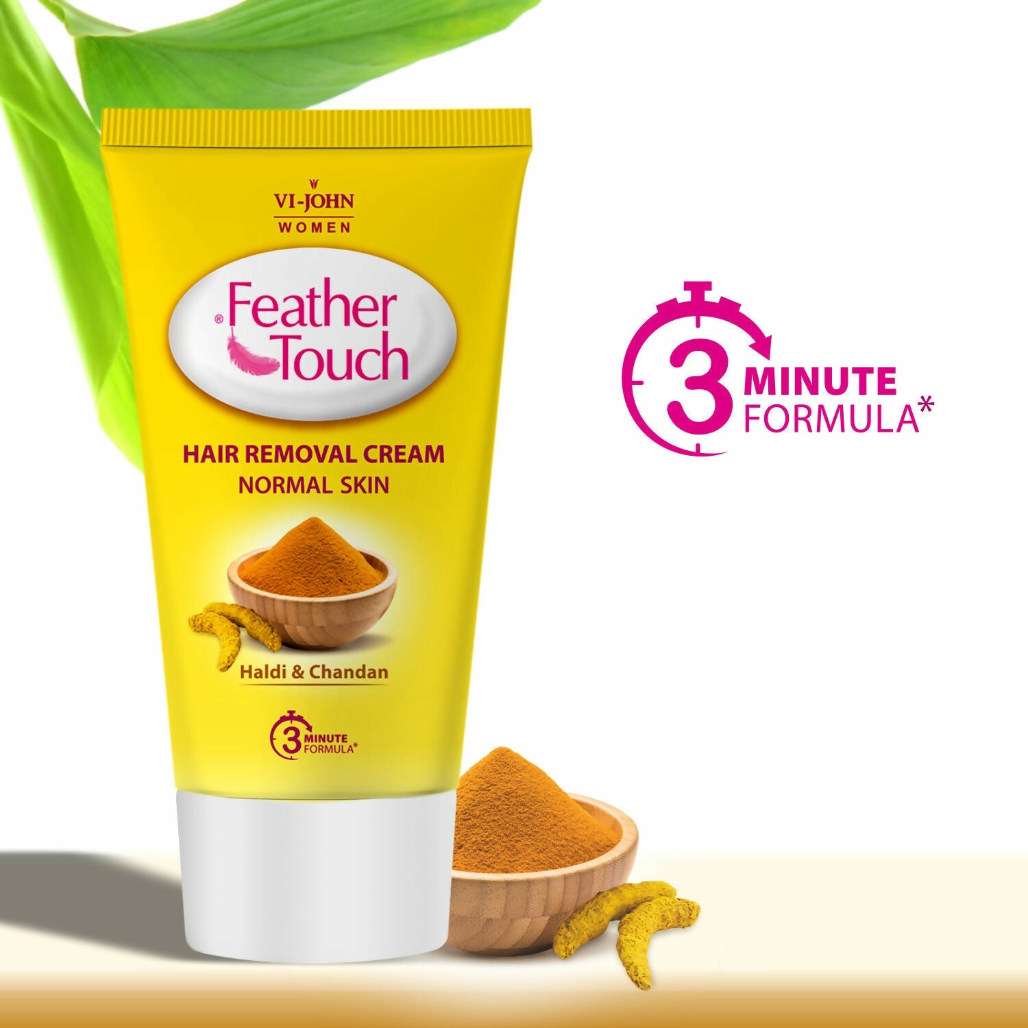 VI-JOHN Women Feather Touch Haldi & Chandan Hair Removal Cream for Women For Normal Skin, Suitable for Legs, Underarms, Bikini Line, Arms | Swadesiicart