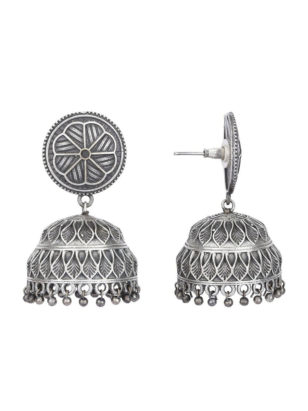 Joban Fashion Women Silver Tone Brass Brass Jhumka | Swadesiicart