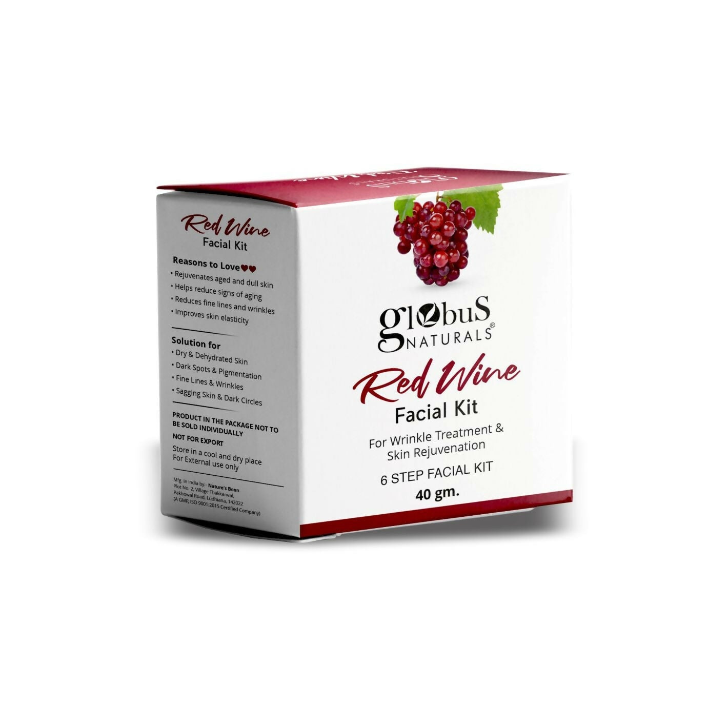 Globus Naturals Anti-Ageing Red Wine 6 Step Facial Kit | Swadesiicart