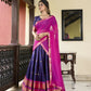 Lorenvalley Navyblue Cotton Silk Weaving Work With Paithani Concept Lehenga Choli | Swadesiicart