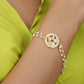 Peryl Women's Green White Gold Tone Kundan Bracelet - Noz2Toz