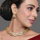 Peryl Women Kundan Necklace With Earrings(2 Pc Set) - Swadesiicart
