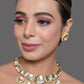 Peryl Women's Kundan Inspired Necklace With Earrings - Swadesiicart