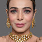 Peryl Women's Gold Tone Kundan Inspired Necklace With Earrings - Noz2Toz